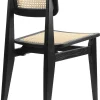 Gubi C-Chair French Cane eetkamerstoel matzwart gelakt eiken