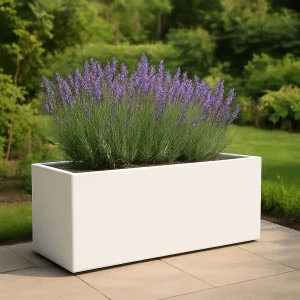 GARDRA Polyester plantenbak 120x30x50 cm - Zuiver Wit (RAL 9010)