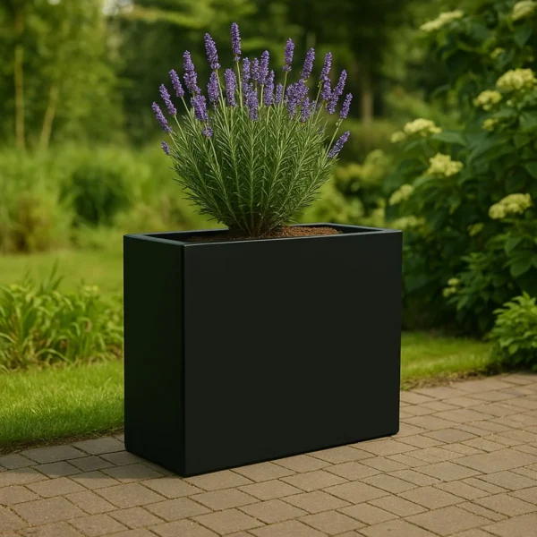 GARDRA Polyester plantenbak 90x25x80 cm - Gitzwart (RAL 9005)