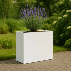 GARDRA Polyester plantenbak 90x25x80 cm - Zuiver Wit (RAL 9010)