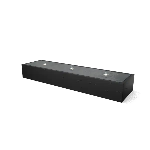 Langwerpige aluminium watertafel met fonteinen 300x80x40cm 70kg - Zuiver Wit (RAL 9010)